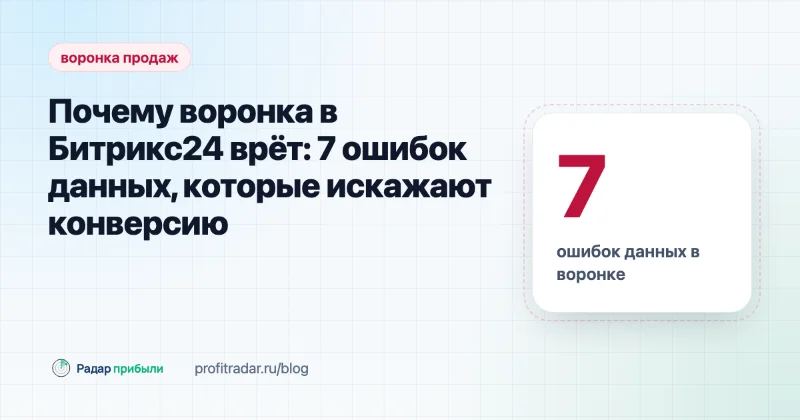 Почему воронка в Битрикс24 врёт: 7 ошибок данных, которые искажают конверсию