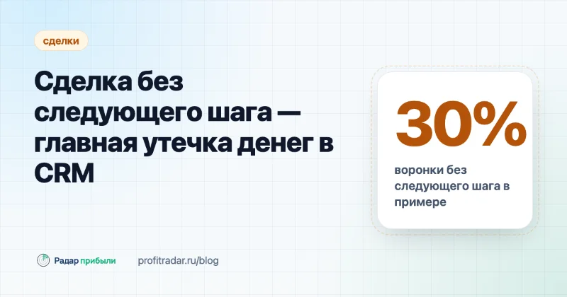 Сделка без следующего шага — главная утечка денег в CRM