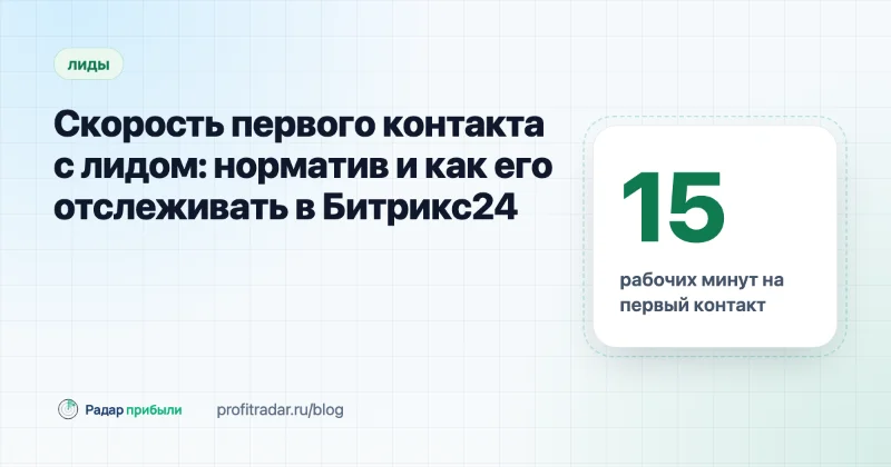 Скорость первого контакта с лидом: норматив и как его отслеживать в Битрикс24